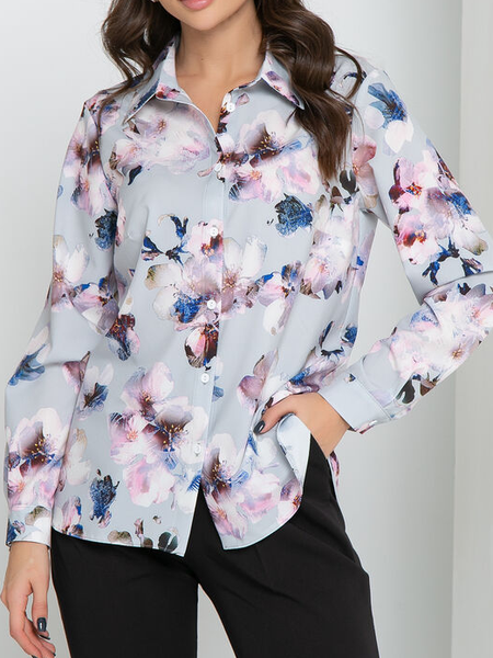 

Casual Floral Loose Blouse, Multicolor, Shirts & Blouses