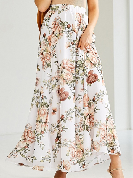 

Casual Floral Skirt, Multicolor, Skirts