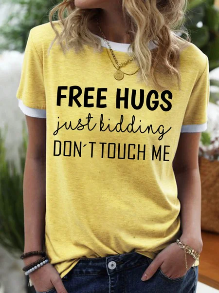 

Lilicloth X Hynek Rajtr Free Hugs Just Kidding Don't Touch Me Women's T-Shirt, Yellow, T-shirts
