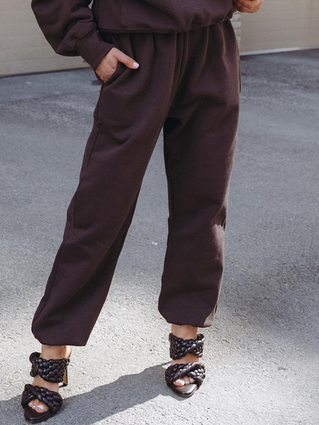 

Elegant Regular Fit Plain Pants, Khaki, Pants