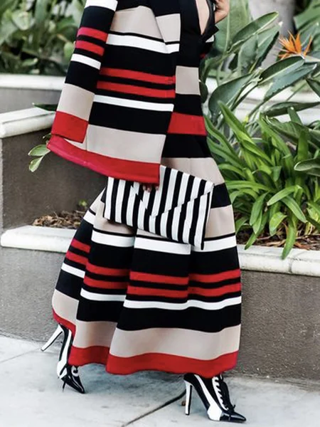 

Striped Urban Regular Fit Maxi Skirt, Multicolor, Skirts