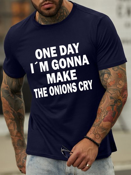 

Lilicloth X Hynek Rajtr Funny Onions Joke One Day I'm Gonna Make The Onions Cry Men's T-Shirt, Deep blue, T-shirts
