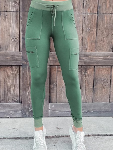

Green Hybrid Pocket Cargo Legging, Pants