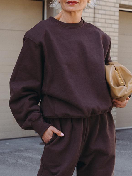 

Plain Elegant Regular Fit Sweatshirt, Khaki, Hoodies and Sweatshirts