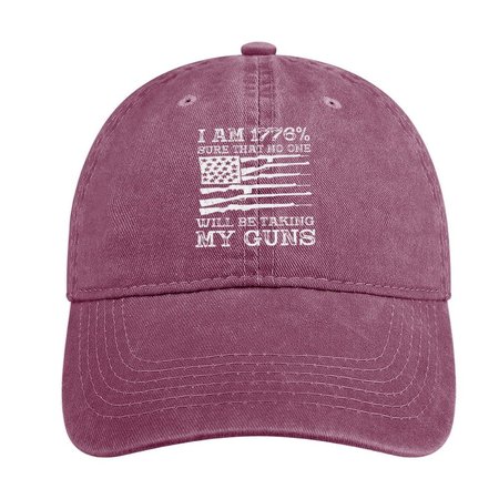 

I Am 1776% Sure That No One Will Be Taking My Guns Adjustable Denim Hat, Red, Men's Hats
