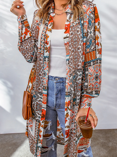 

Loose Casual Trench Coat, Multicolor, Cardigans