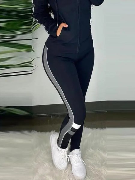 

Color Block Casual Regular Fit Sweatpants & Joggers, Dark blue, Pants