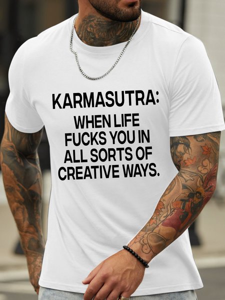 

Lilicloth X Hynek Rajtr Karmasutra When Life Fucks You In All Sorts Of Creative Ways Men's T-Shirt, White, T-shirts