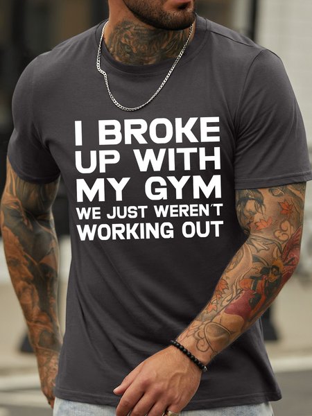 

Lilicloth X Hynek Rajtr I Broke Up With My Gym We Just Weren't Working Out Men's T-Shirt, Deep gray, T-shirts