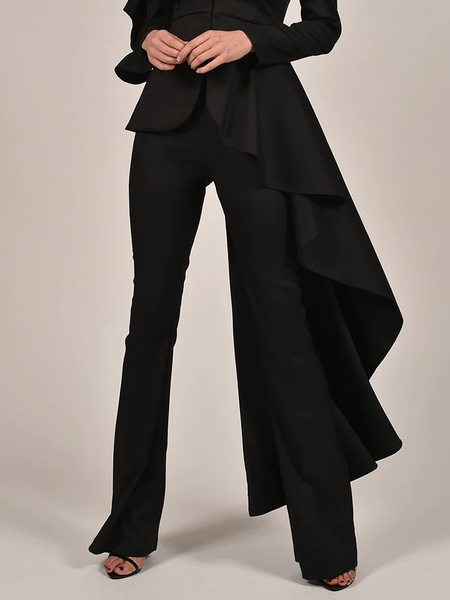 

Regular Fit Urban Plain Fashion Straight Long Pants, Black, Pants