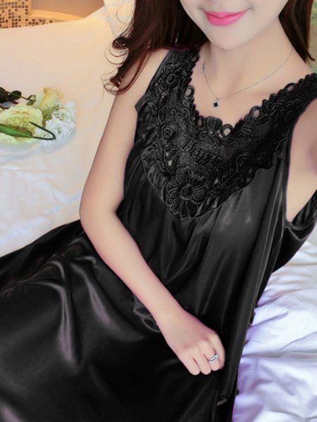 

Sexy Lace Tank Top Nightdress, Black, Loungewear & Sleepwear