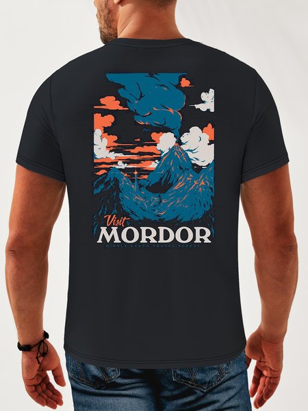 

Outdoor Sports Neck Casual T-Shirt, Deep blue, Men's t-shirts