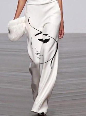 

Regular Fit Simple Pants, White, Pants
