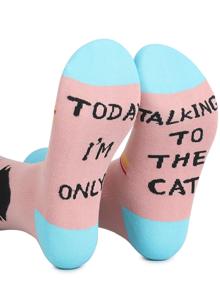 

Cat Lover Animal Funny Letters Socks, Color5, Socks