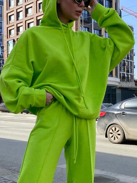 

Regular Fit Simple Plain Sweatshirt, Green, Hoodies and Sweatshirts