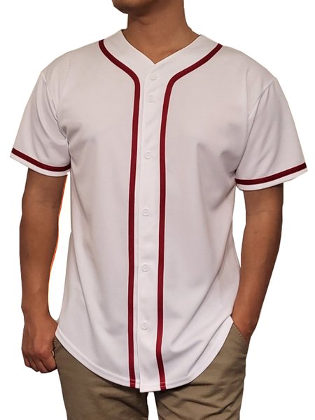 

Color Block Short Sleeve Baseball Shirt, Pink, Baseball Shirts