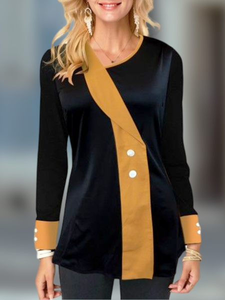 

Loose Casual Plain Shirt, Black, Shirts & Blouses