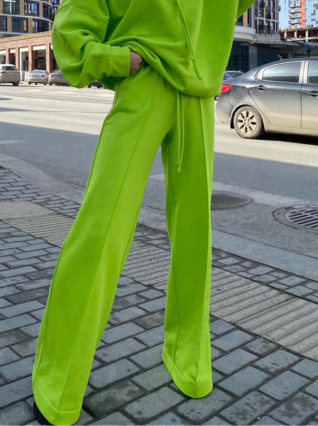 

Simple Knitted Fashion Pants, Green, Pants