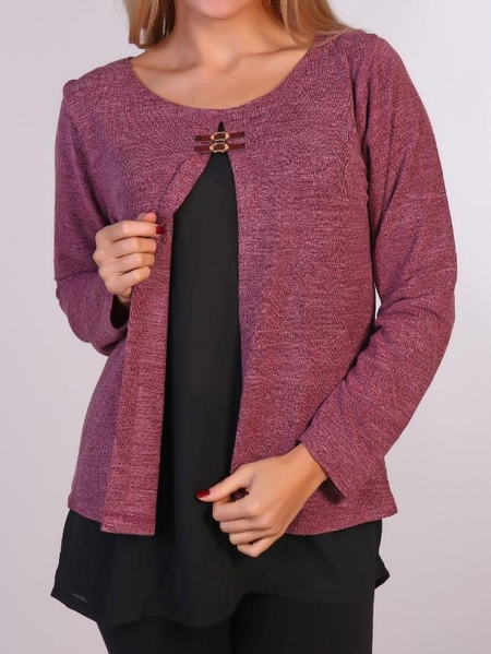 

Plain Casual Shirt, Black-red, Shirts & Blouses
