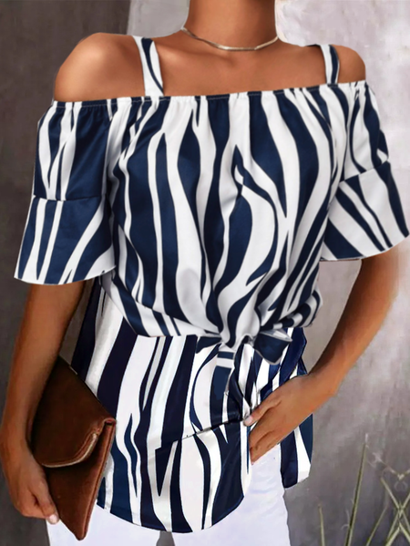 

Regular Fit Elegant Satin Blouse, Stripe, Blouses and Shirts