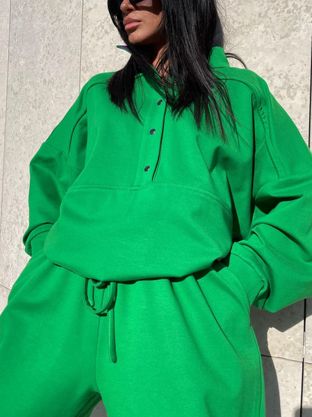 

Simple Regular Fit Knitted Plain Sweatshirt, Green, Hoodies and Sweatshirts