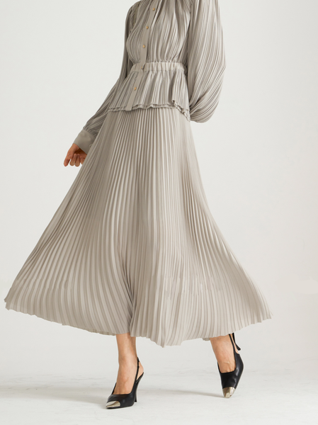 

Regular Fit Elegant Plain Skirt, Gray, Skirts