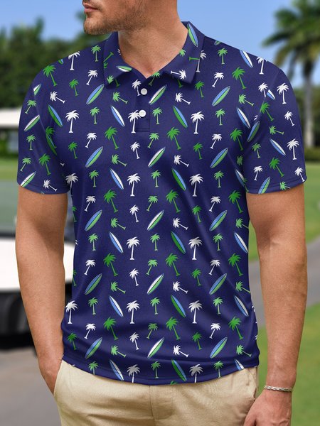 

Coconut Surfboard Button Short Sleeve Golf Polo Shirt, Royal blue, Polo Shirts