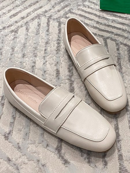 

Plain Simple Commuter Loafers, Off white, Flats