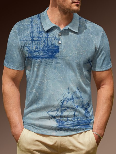 

Ombre Sailing Short Sleeve Polo Shirt, Light blue, Polo Shirts