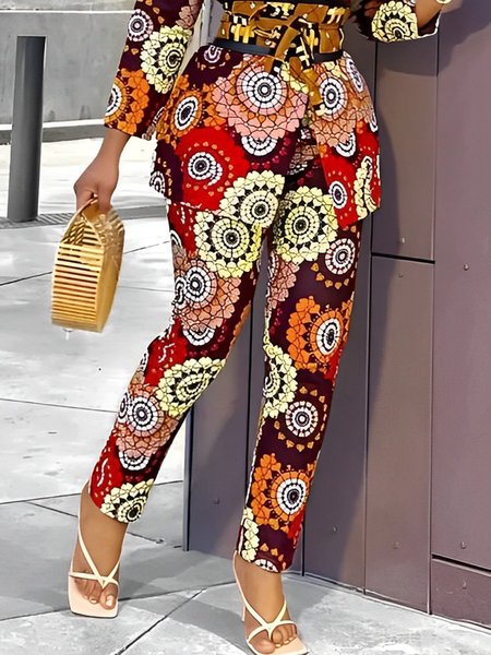 

Urban Regular Fit Ethnic Ankle Pants, As picture, Pants