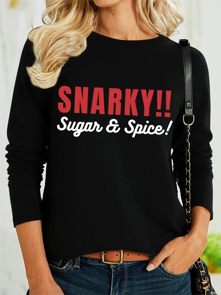 

Lilicloth X Kat8lyst Snarky Sugar And Spice Women's Long Sleeve T-Shirt, Black, Long sleeves