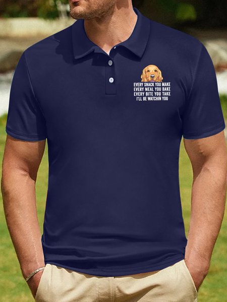 

Men's Every Snack You Make Every Meal You Bake Every Bite You Take I'll Be Watching You Funny Golf Graphic Printing Urban Regular Fit Text Letters Polo Shirt, Dark blue, T-shirts