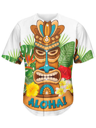

Tiki Short Sleeve Baseball Shirt, Green, Baseball Shirts