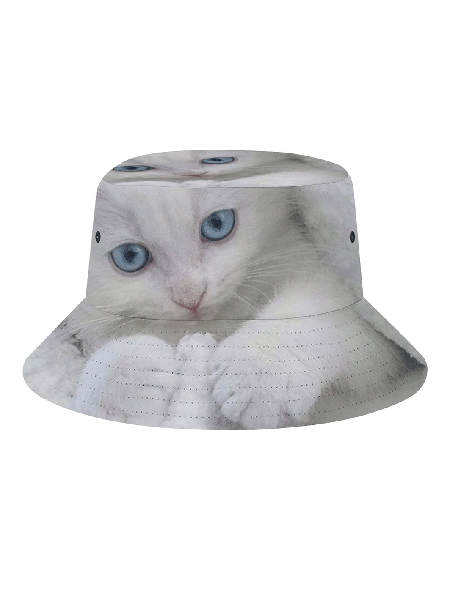 

Cat Print Bucket Hat Outdoor UV Protection, As picture, Hats