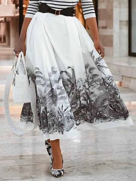 

Regular Fit Elegant Skirt, White, Skirts