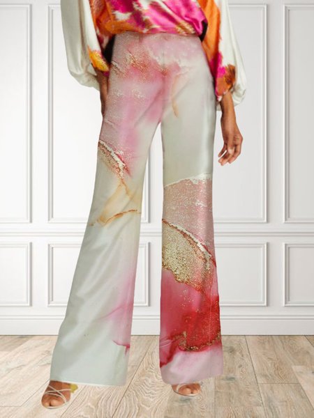 

Abstract Regular Fit Elegant Square Neck Jumpsuit, As picture, Pants