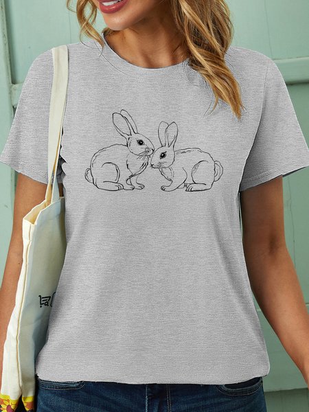 

Lilicloth X Jessanjony Rabbit Year Cute Bunny Women's T-Shirt, Gray, T-shirts