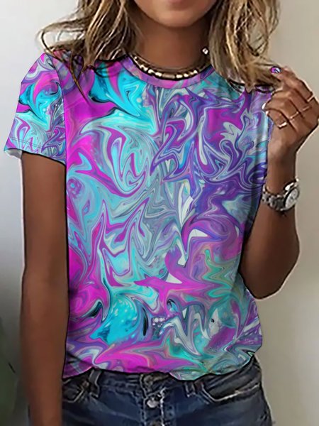 

Lilicloth X Paula Women's Paint Pour Glow T-Shirt, Light blue, T-shirts
