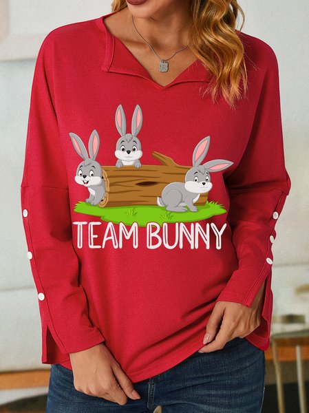 

Lilicloth X Jessanjony Year Of The Rabbit Team Bunny Women's Shawl Collar Sweatshirt, Red, Hoodies&Sweatshirts