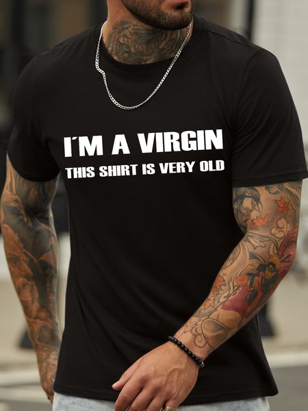 

Lilicloth X Hynek Rajtr Funny Text I'm A Virgin Men's T-Shirt, Black, T-shirts
