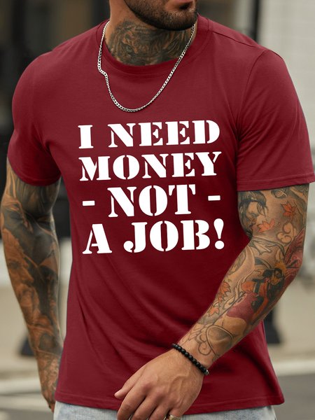 

Lilicloth X Hynek Rajtr I Need Money Not A Job Men's T-Shirt, Red, T-shirts