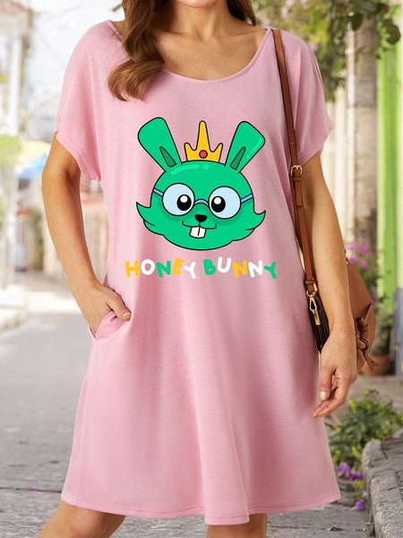 

Lilicloth X Jessanjony Year Of Rabbit Honey Bunny Women's V Neck Dress, Pink, Dresses
