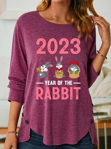 

Lilicloth X Jessanjony 2023 Year Of The Rabbit Women's Long Sleeve T-Shirt, Wine red, Long sleeves