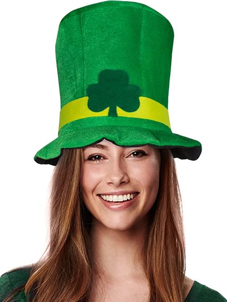 

Velvet Topper Irish Day  Shamrock Plaid Holiday Party Accessories, One-size, Women Hats