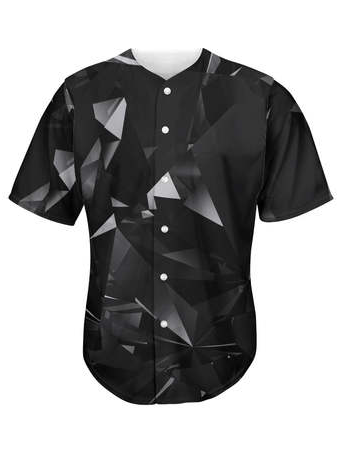 

Geometry Glass Short Sleeve Baseball Shirt, Black, Baseball Shirts
