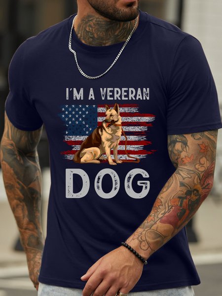 

Lilicloth X Jessanjony I'm A Vereran Dog Men's T-Shirt, Deep blue, T-shirts