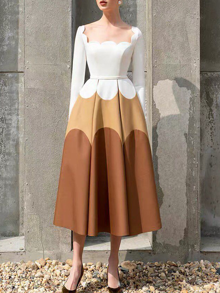 

Regular Fit Elegant Wedding Guest Dress, Khaki, Wedding Guest Dresses