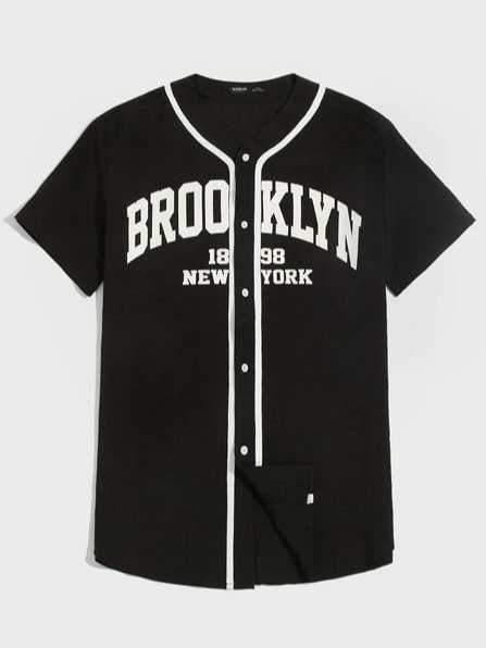 

Brooklyn Short Sleeve Baseball Shirt, Black, Baseball Shirts