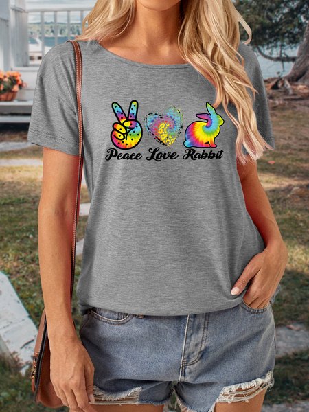 

Lilicloth X Manikvskhan Year Of Rabbit Peace Love Rabbit Women's T-Shirt, Gray, T-shirts