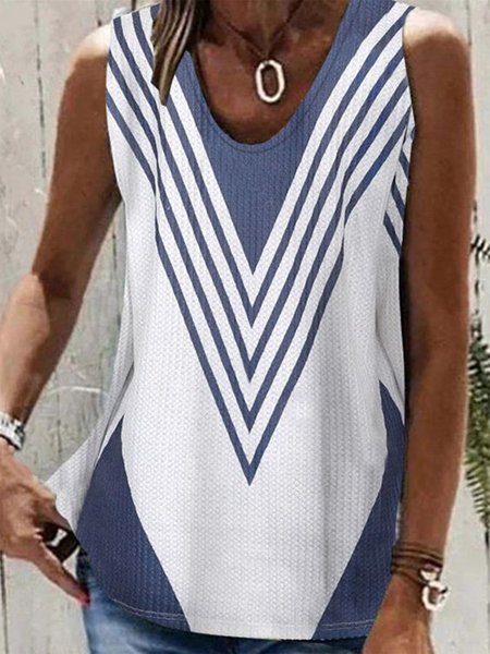

Color Block Loose Casual T-Shirt, Blue, Tank Tops & Camis